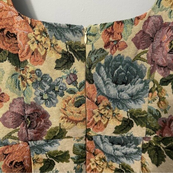 PrettyLittleThing Floral Tapestry Mini Dress Cottagecore Romantic Size 10 - Picture 7 of 16